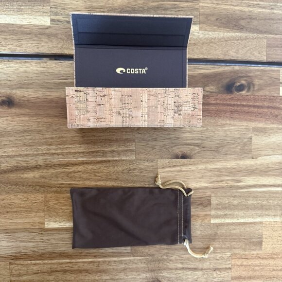 RARE UNIQUE COSTA DEL MAR SUNGLASSES CORK CASE AND DUST POUCH - Picture 3 of 13